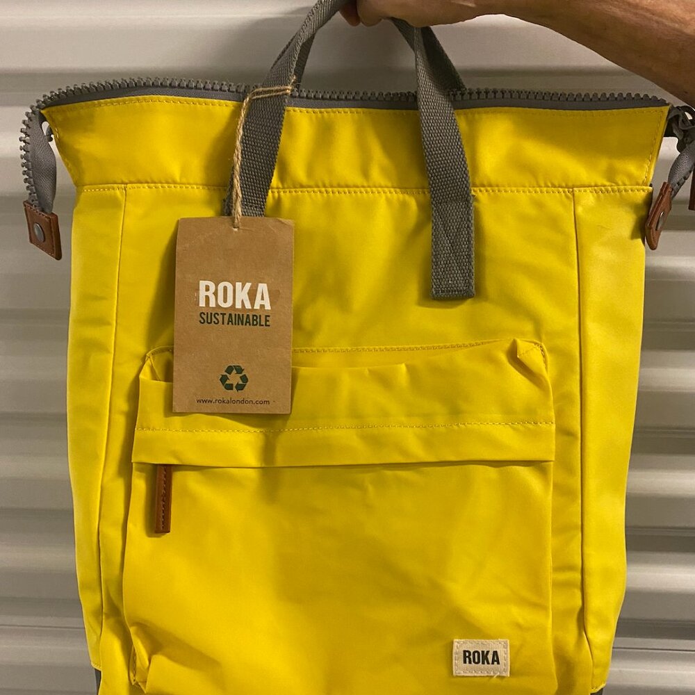 Roka Sustainable Eco-Friendly Yellow Lemon Backpack